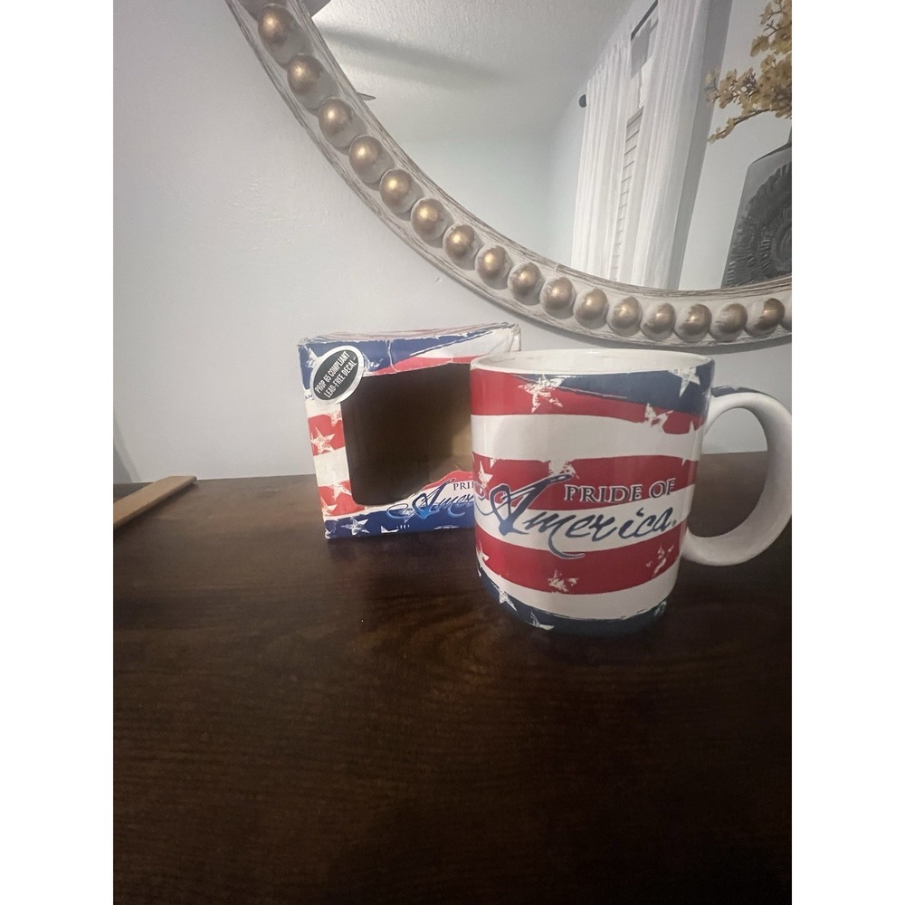 Pride of America Coffee Mug w/ Box‎ – Island Heritage 2009 – Patriotic Flag